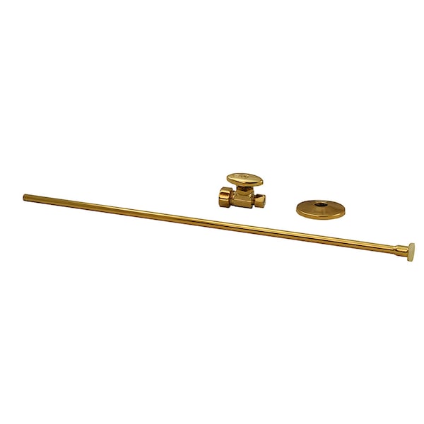 Brass 3/8" x 20" Closet Supply & 3/8" x 5/8" Straight Stop Kit